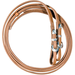 Billy Royal® Supreme Harness Leather Reins Silver Plate 5/8