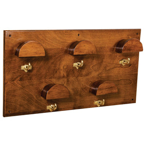 Wooden Space Saver 5 Hook Bridle Rack