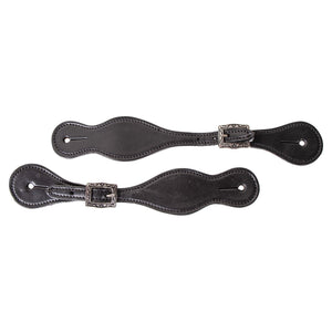 Schneiders® Black Leather Spur Straps