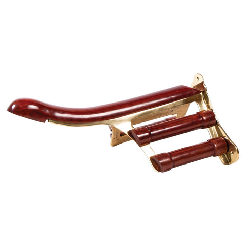 Berlin Brass Solid Brass and Wood Saddle Rack