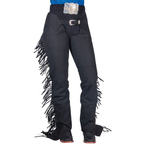 Tough1 Synthetic Suede Western Show Chaps with Fringe