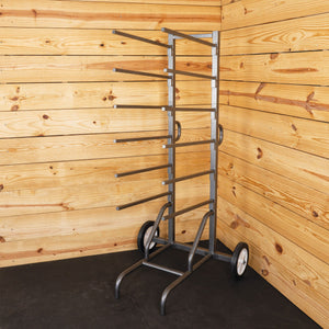 Easy-Up® Pro 12 Arm Portable Saddle Pad Rack on Wheels