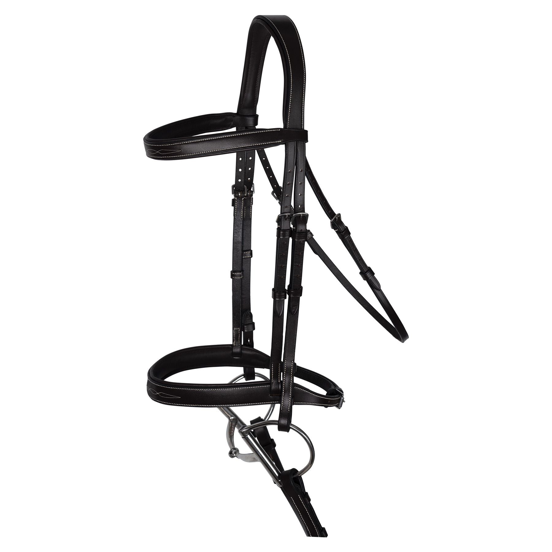 FSS Anatomical Hunter Bridle – Testiera Monocrown Show Padded 6cm – Sopranasi Intrecciato