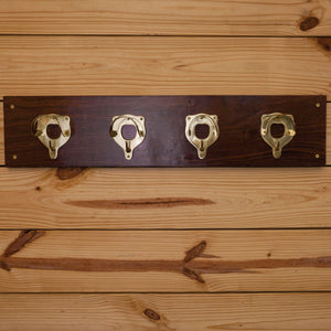 Berlin Brass and Wood 4-Hook Bridle Rack