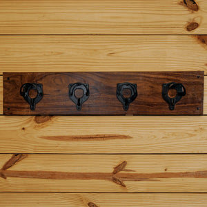 Berlin Brass Wooden Bridle Rack with Black Brackets