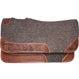Billy Royal® Wool Felt Western Pad with Leather Tooling