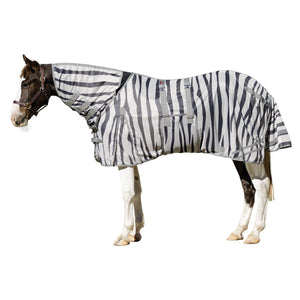 Schneiders® Soft Interlock Mesh® II Attached Neck Euro Bellyband Zebra Fly Sheet
