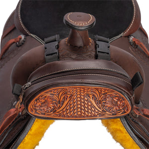 Schneiders® Tooled Leather Trail Pommel Bag