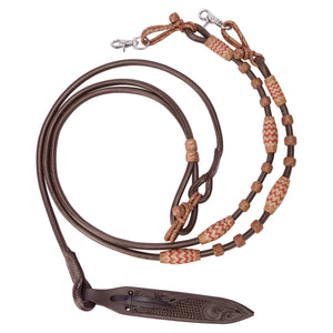 Schneiders® Leather Romel Reins with Chocolate Rawhide Accents