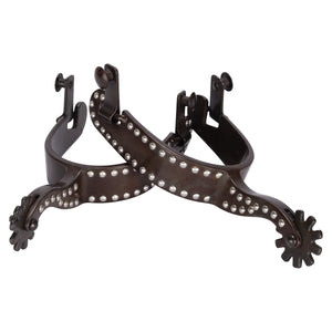Schneiders® Antiqued Brown Steel Spurs with Dots