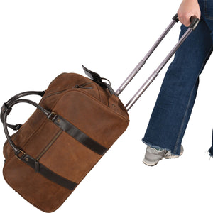 Schneiders® Lexington Rolling Leather Duffle Bag