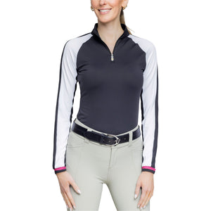 Kastel Denmark Ladies Colorblock 1/4 Zip Long Sleeve Sun Shirt