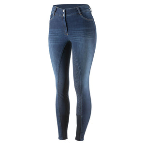 Horze Ladies Kaia High Waist Denim Silicone Full Seat Breeches