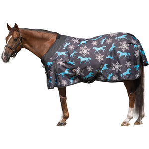 StormShield® Classic II Contour Collar Horses & Snowflakes 220g Medium Weight Turnout Blanket