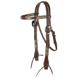 Schneiders® Turquoise Rawhide Browband Headstall