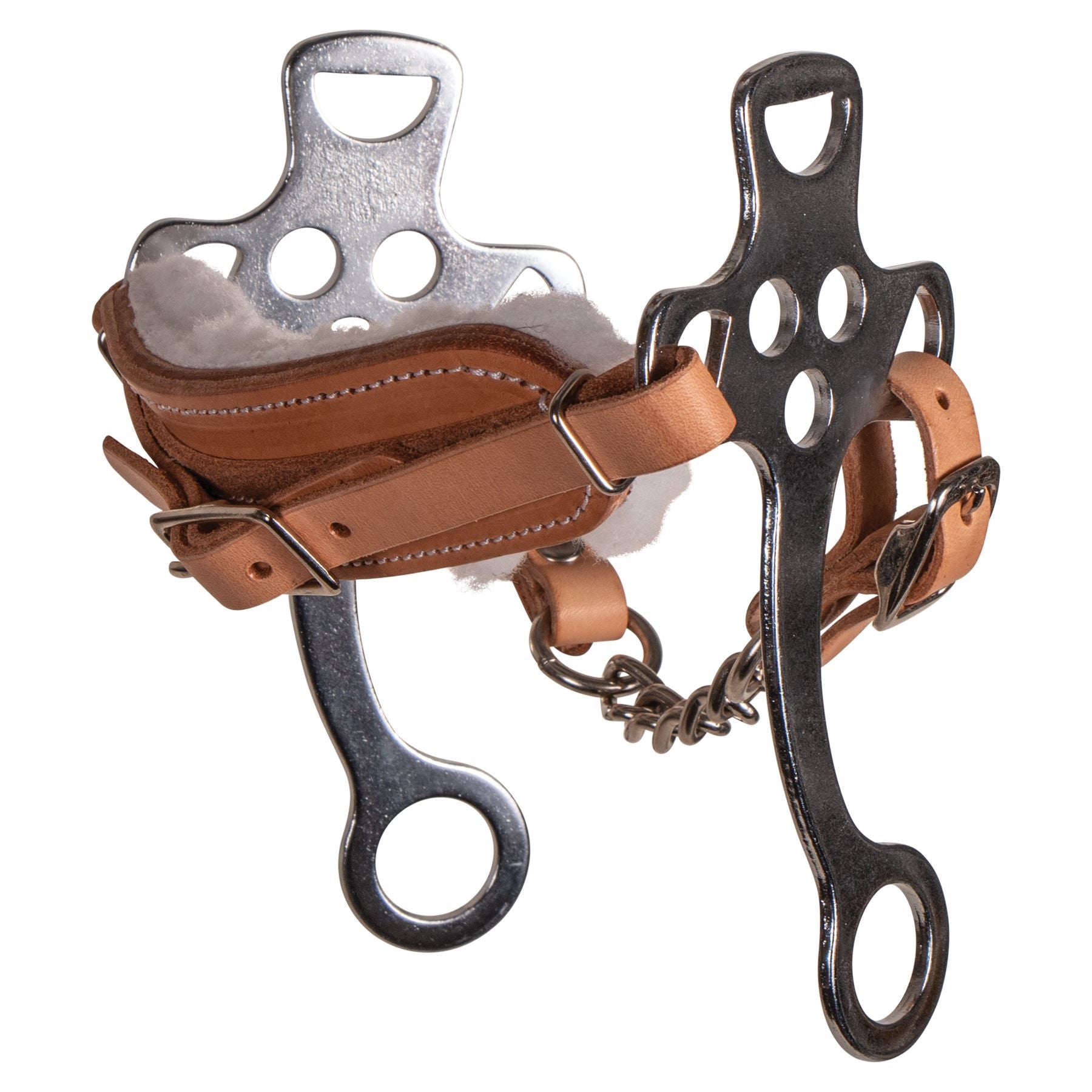 Schneiders® Hackamore Fleece Lined 6" Chrome Plated Cheeks