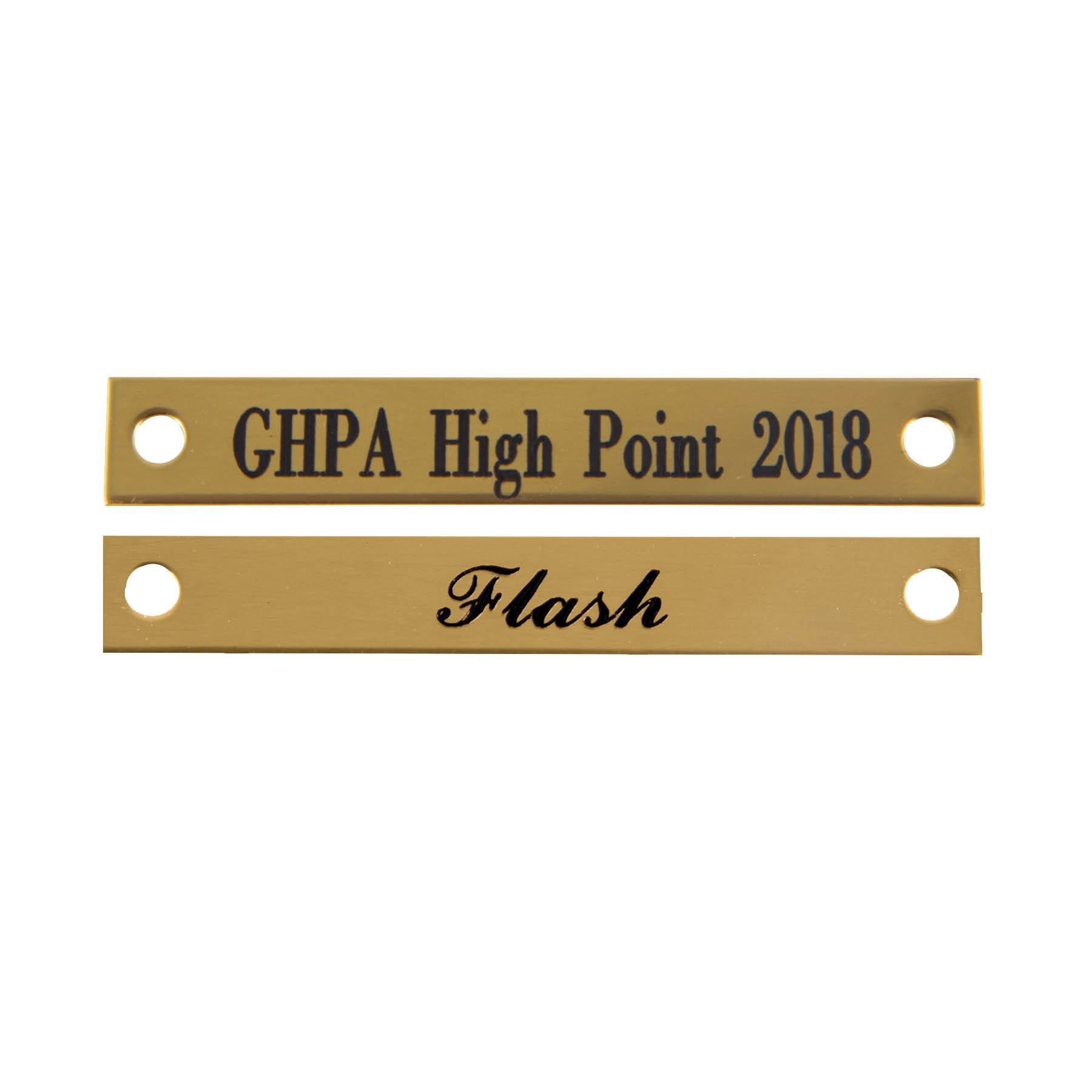 3/8" Brass Bridle Name Plate 1 Line