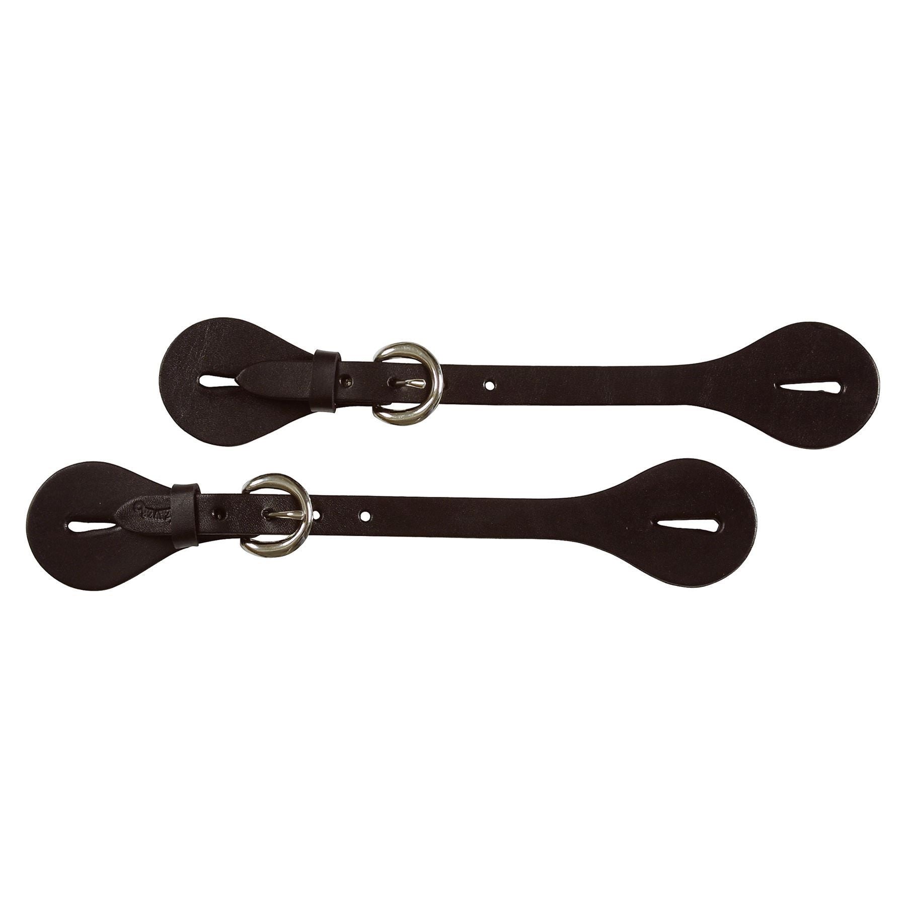 Black Leather Spur Straps