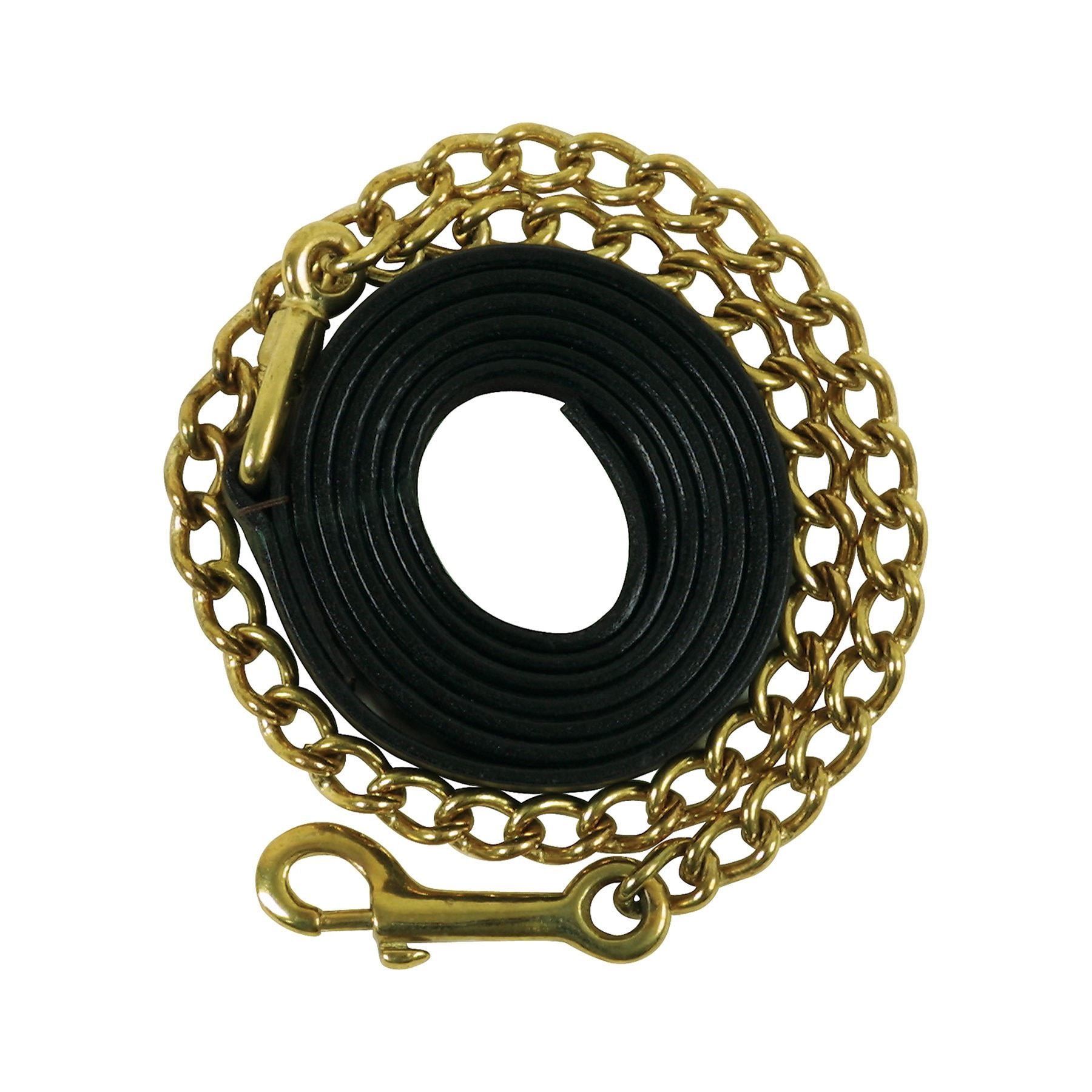 Premier Leather Lead with 24" Brass Chain