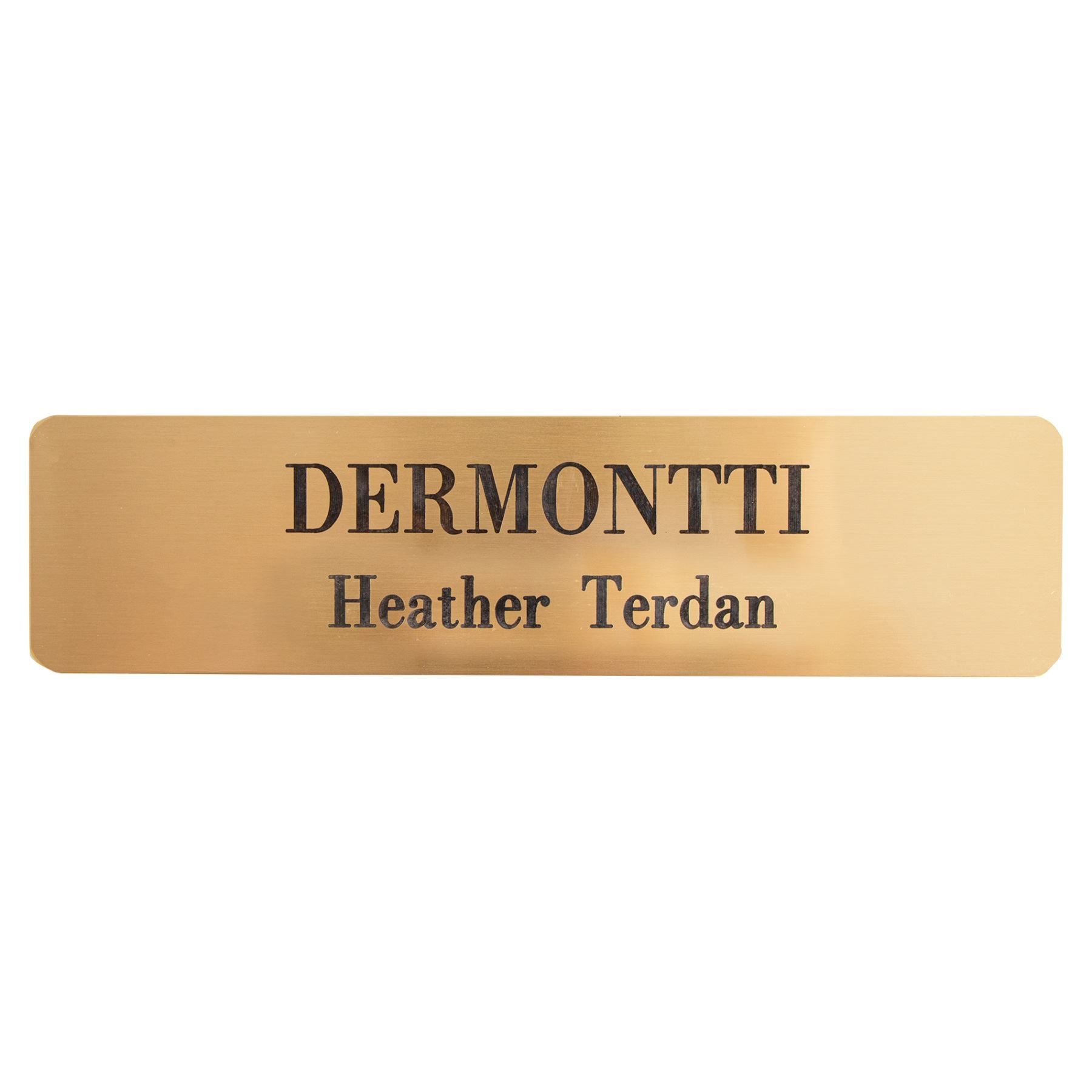 Stick-On Brass Name Plate 2"W X 8"L with Adhesive Backing