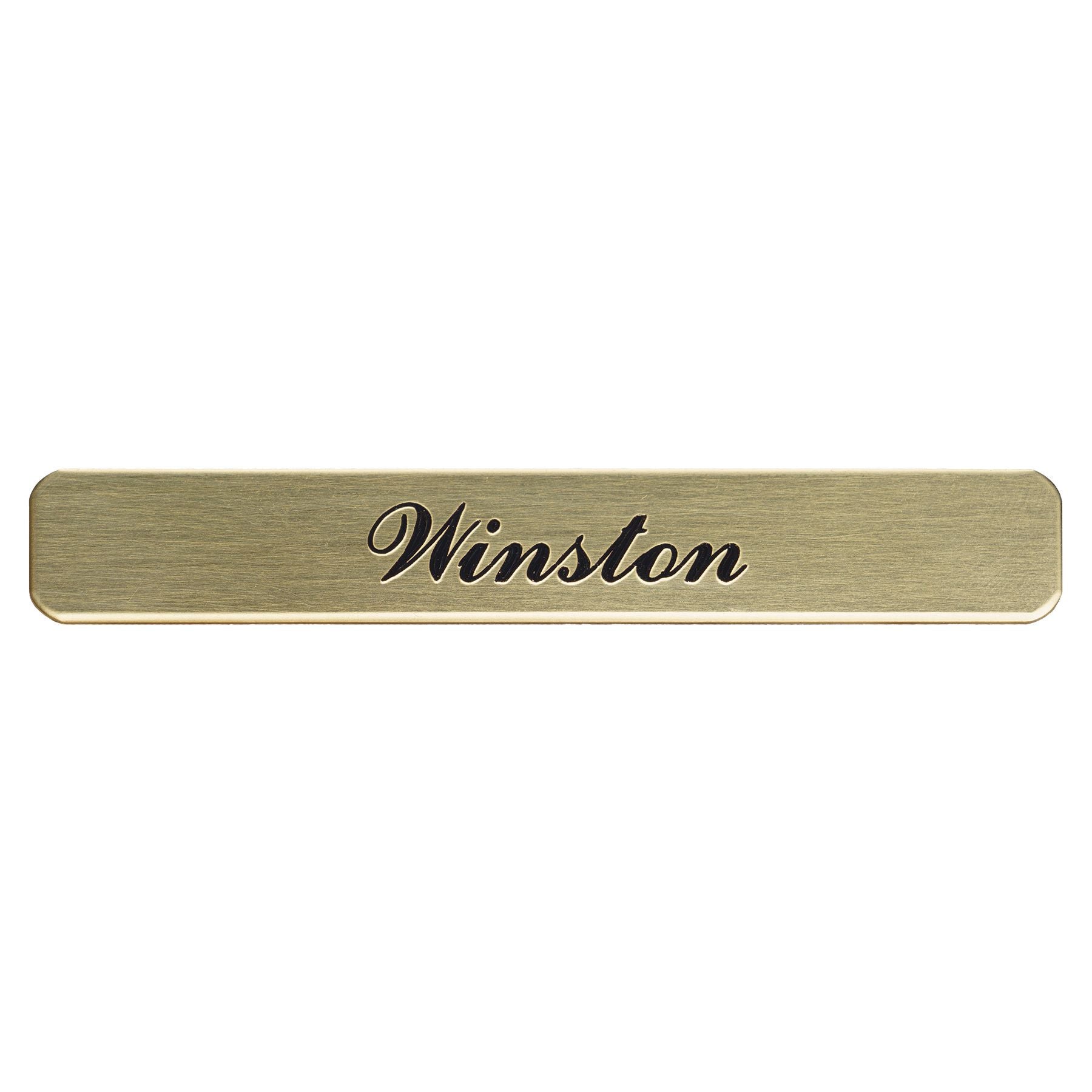 Stick-On Brass Name Plate 1/2" W x 3" L with Adhesive Back