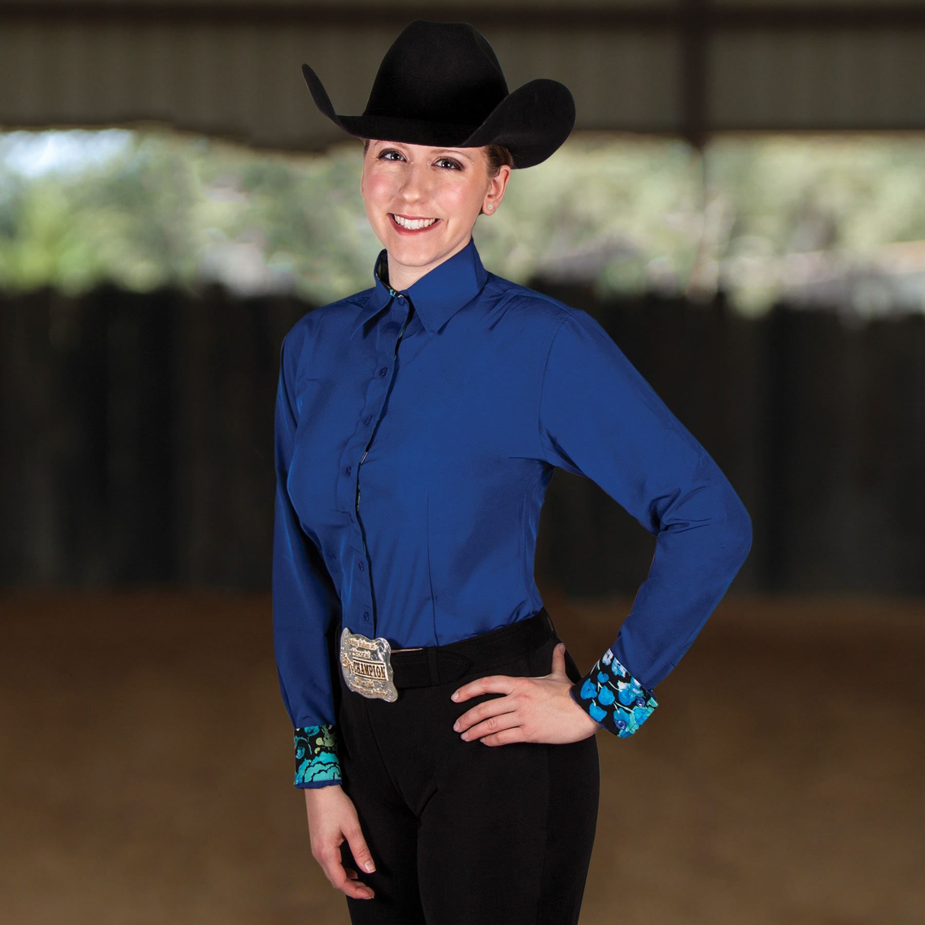 Schneiders® Cowgirl Royalty Solid Women's Show Shirt with Printed Cuffs