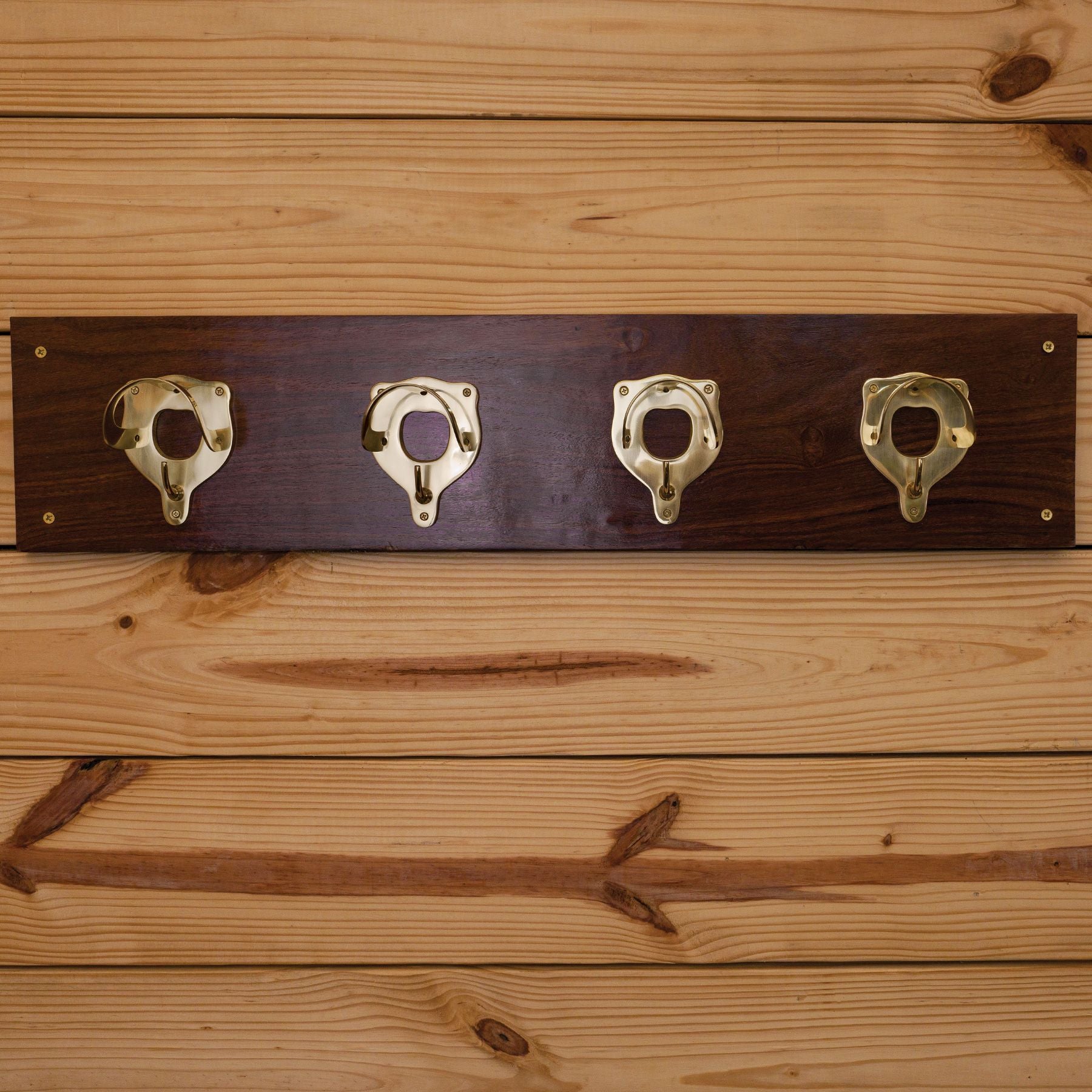 Berlin Brass and Wood 4-Hook Bridle Rack