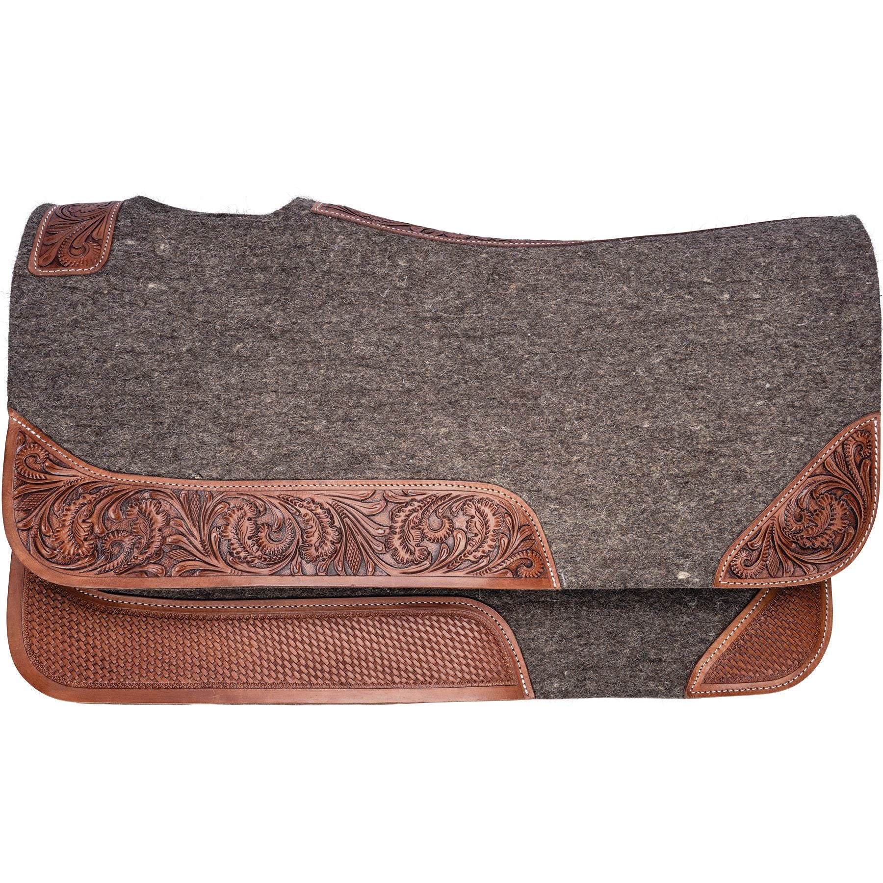 Billy Royal® Wool Felt Western Pad with Leather Tooling