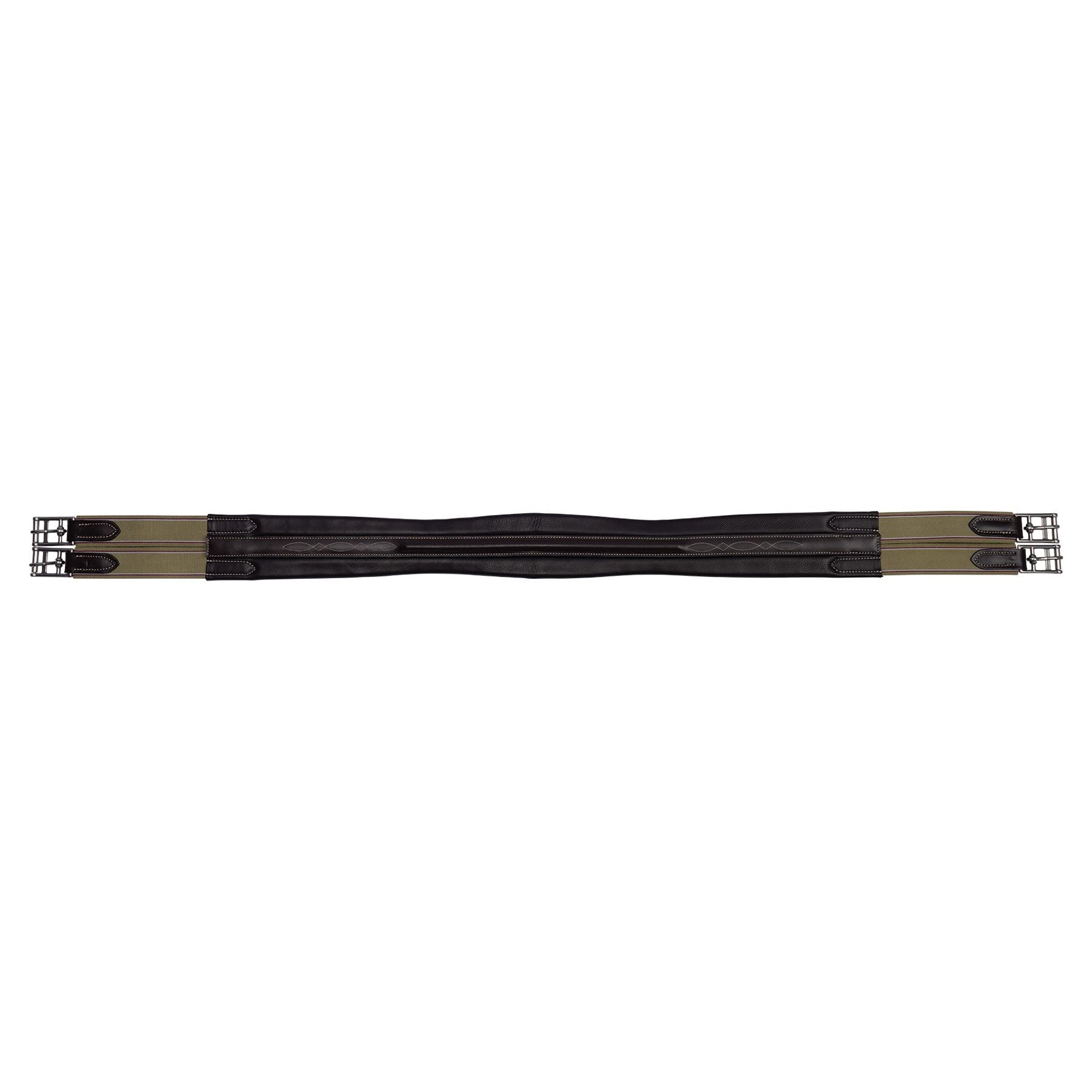 Schneiders® Triple-Layer Elastic Leather Girth with Fancy Stitching