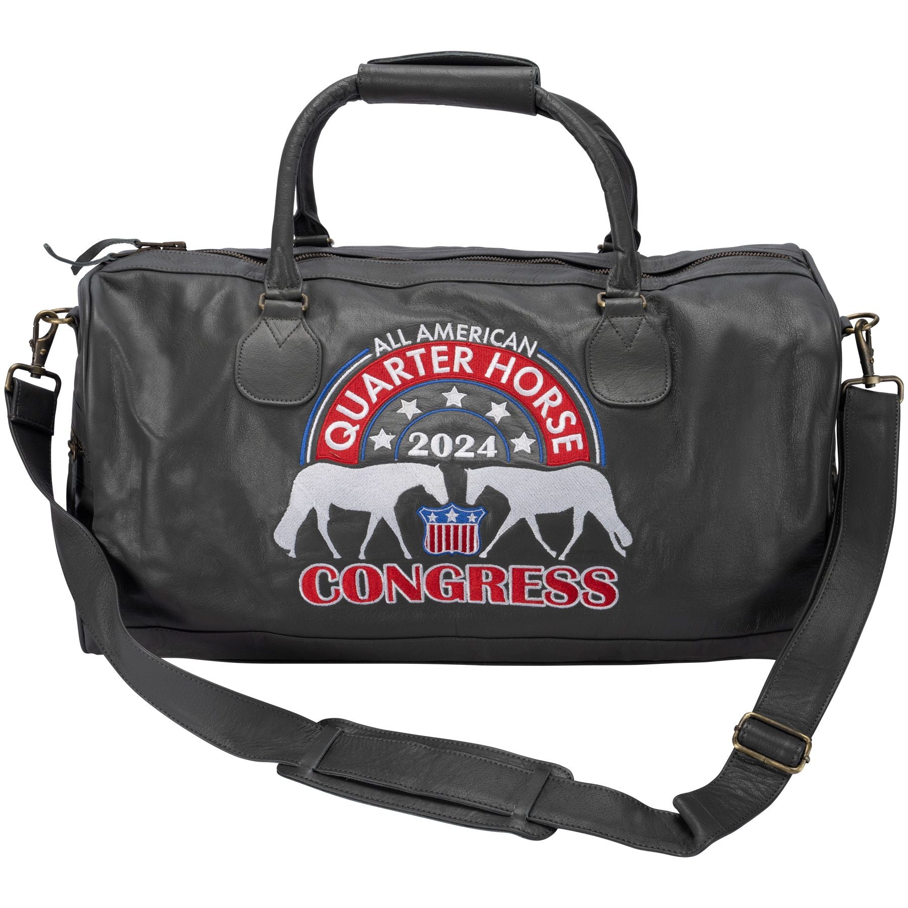 2024 Quarter Horse Congress Embroidered Leather Duffle Bag