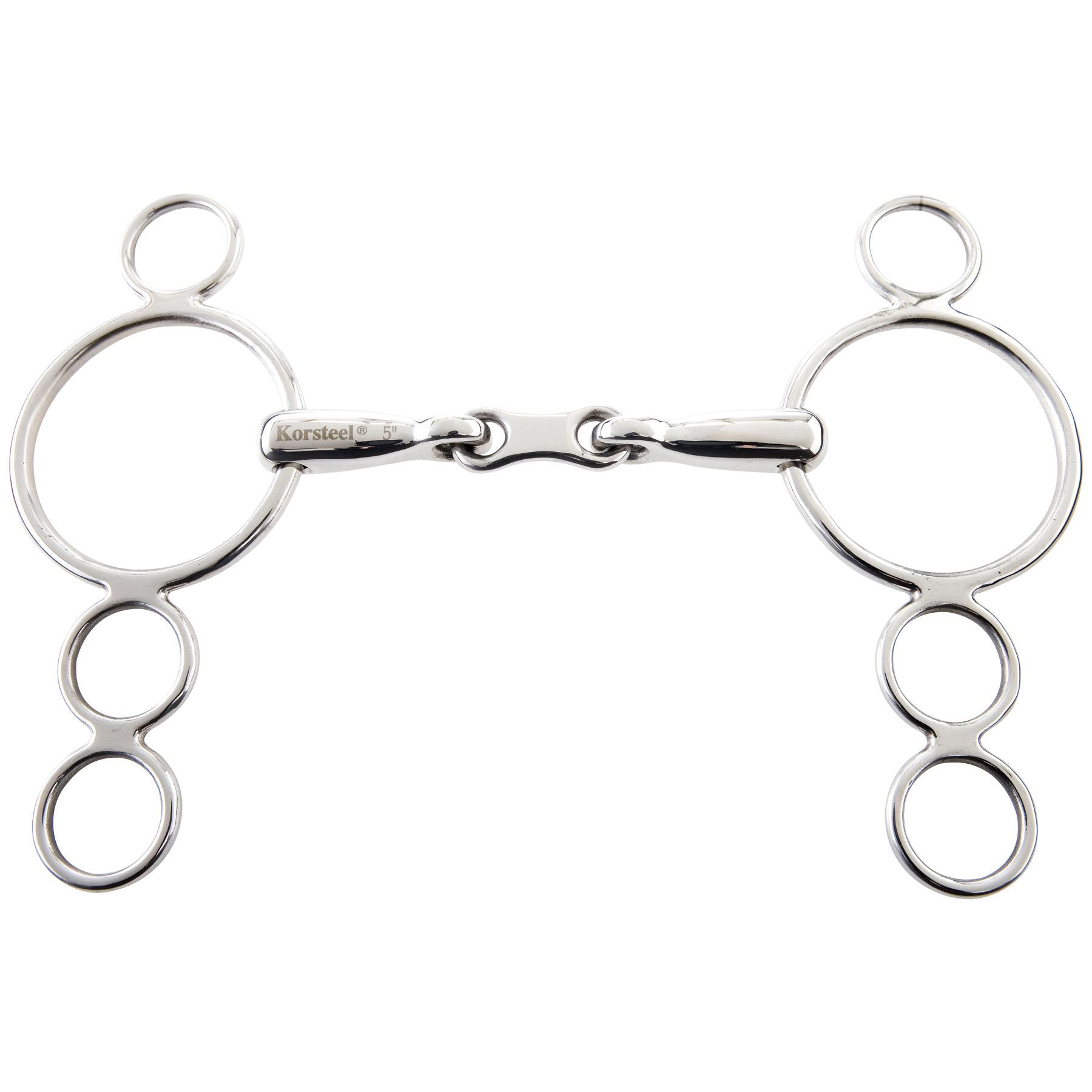 Korsteel Stainless Steel French Link 3 Ring Dutch Gag Bit