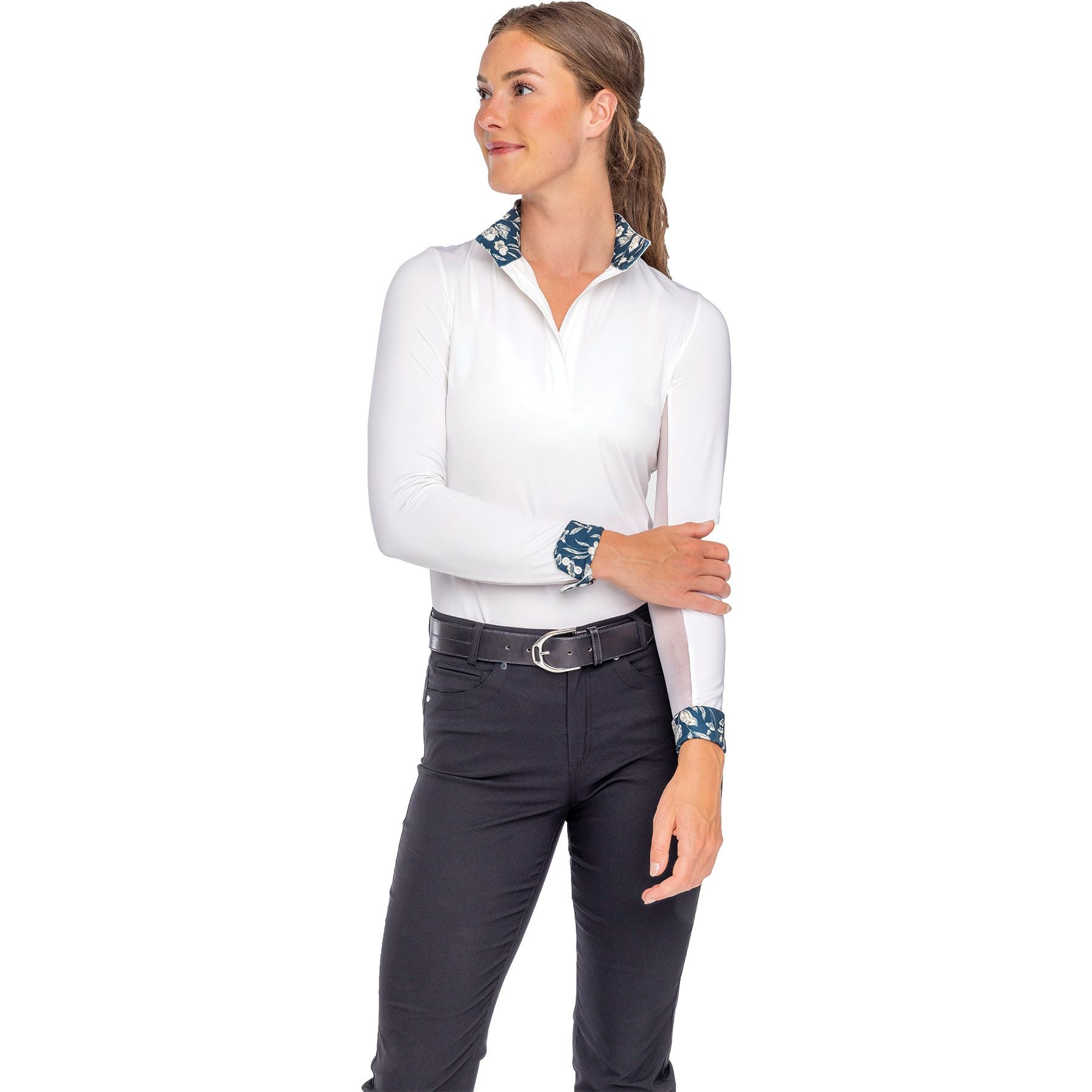 Kastel Denmark Sailor Blue French Tulip Quarter Zip Tailored Show Shirt