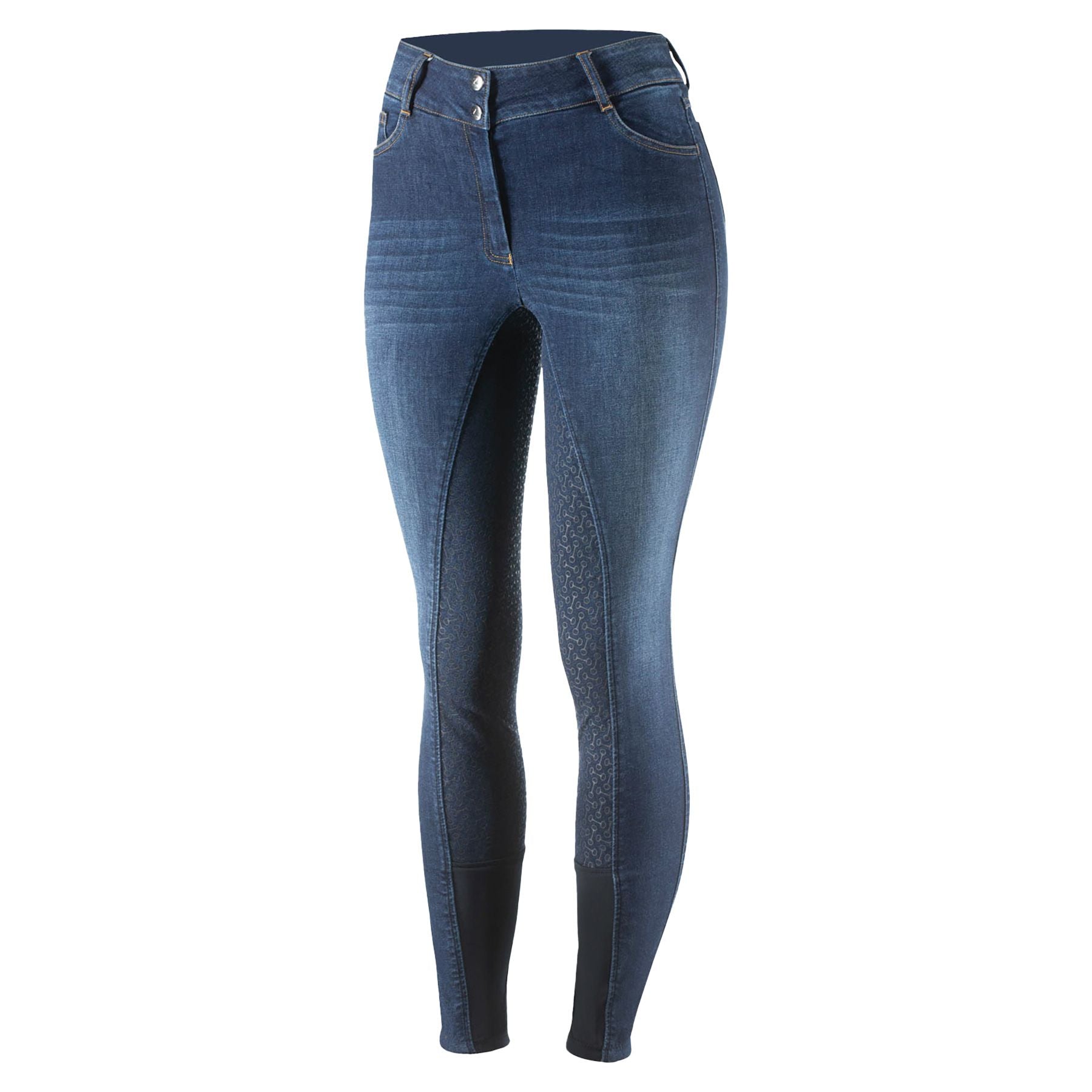 Horze Ladies Kaia High Waist Denim Silicone Full Seat Breeches