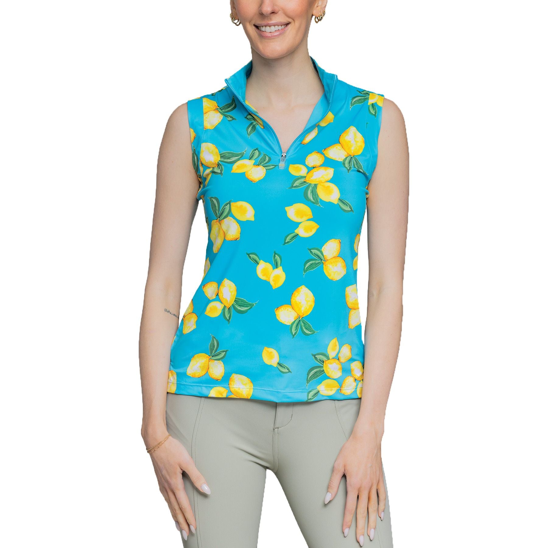 Kastel Denmark Ladies Ruched Back 1/4 Zip Sleevless Shirt