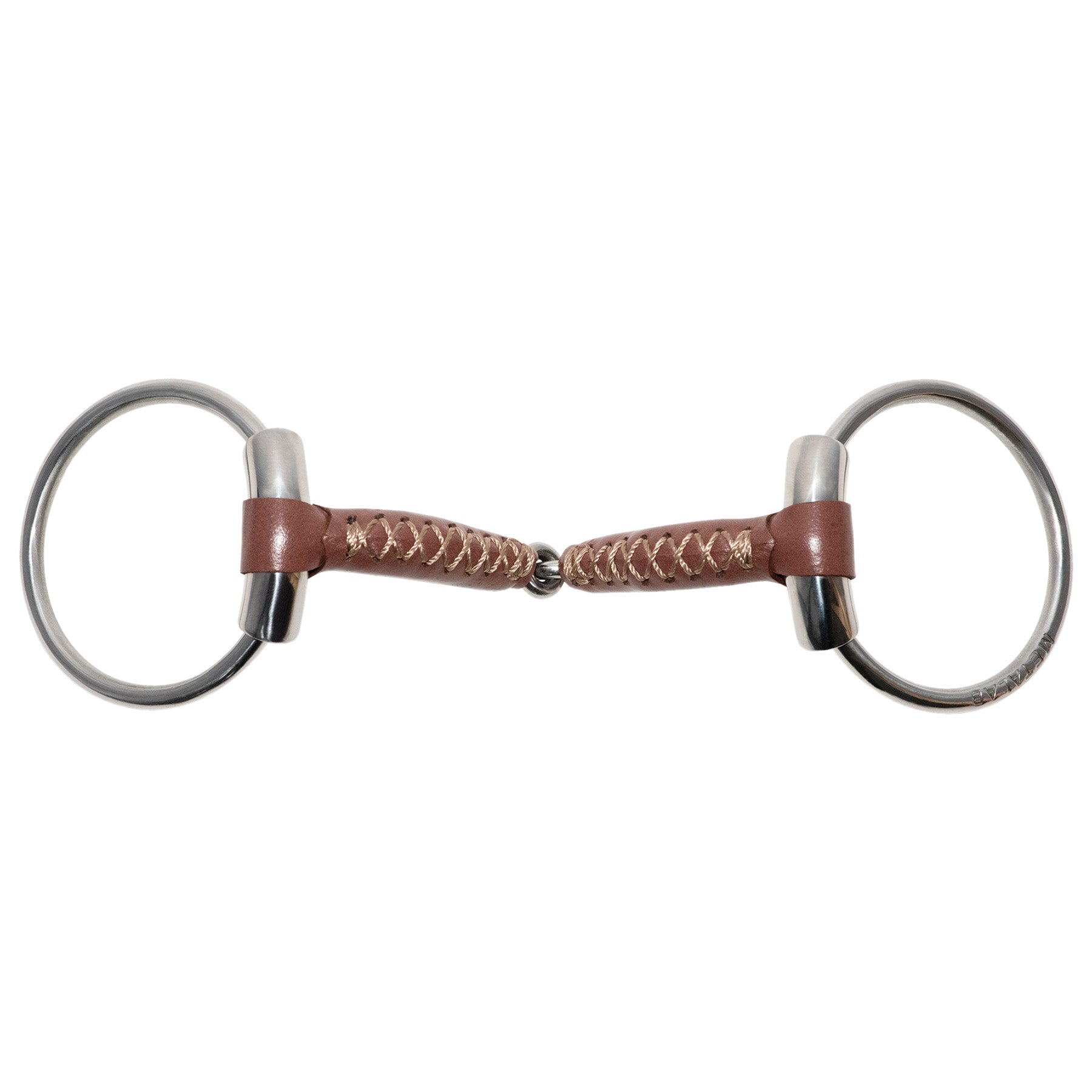 Metalab® Pinchless Single Jointed Leather Wrapped Loose Ring Snaffle - 5 1/4"