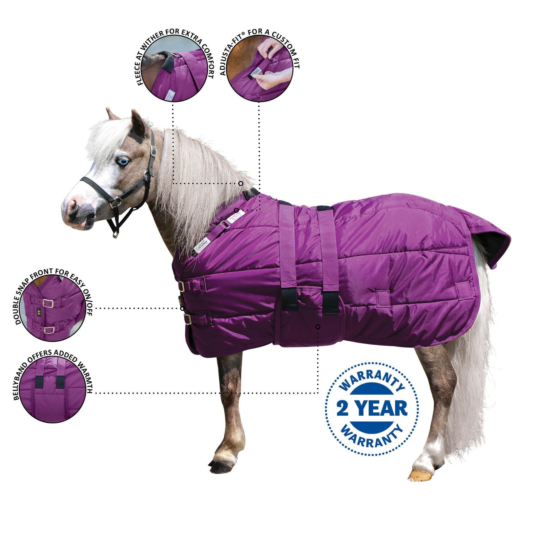 Adjusta-Fit® Dura-Nylon Cutback Open Front Miniature Horse Stable Blan